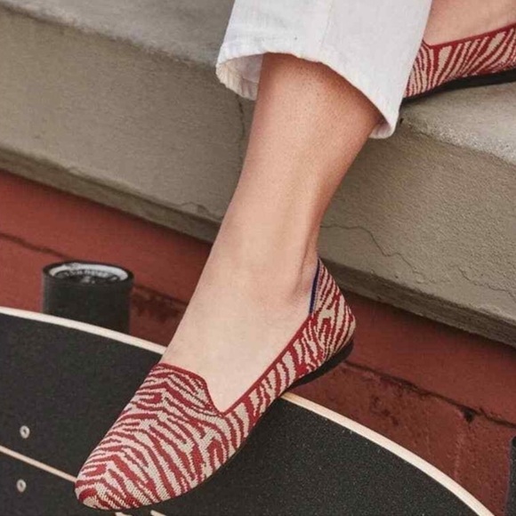 Rothy’s The Almond Loafer Zebra Print Red & Tan Size 10.5 EUC - Picture 12 of 12